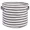DII® Medium Round Stripes PE-Coated Herringbone Woven Cotton Laundry Bin, 2ct.